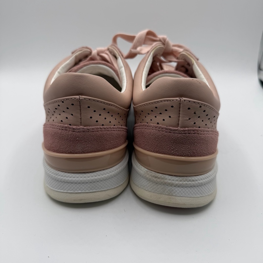 Foot Petals Pink Leather Perforated Comfort Sneakers Lace Up Women’s 8m View 4